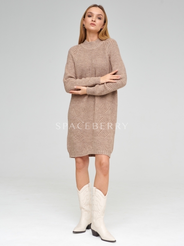 Женский вязаный свитер оверсайз, платье